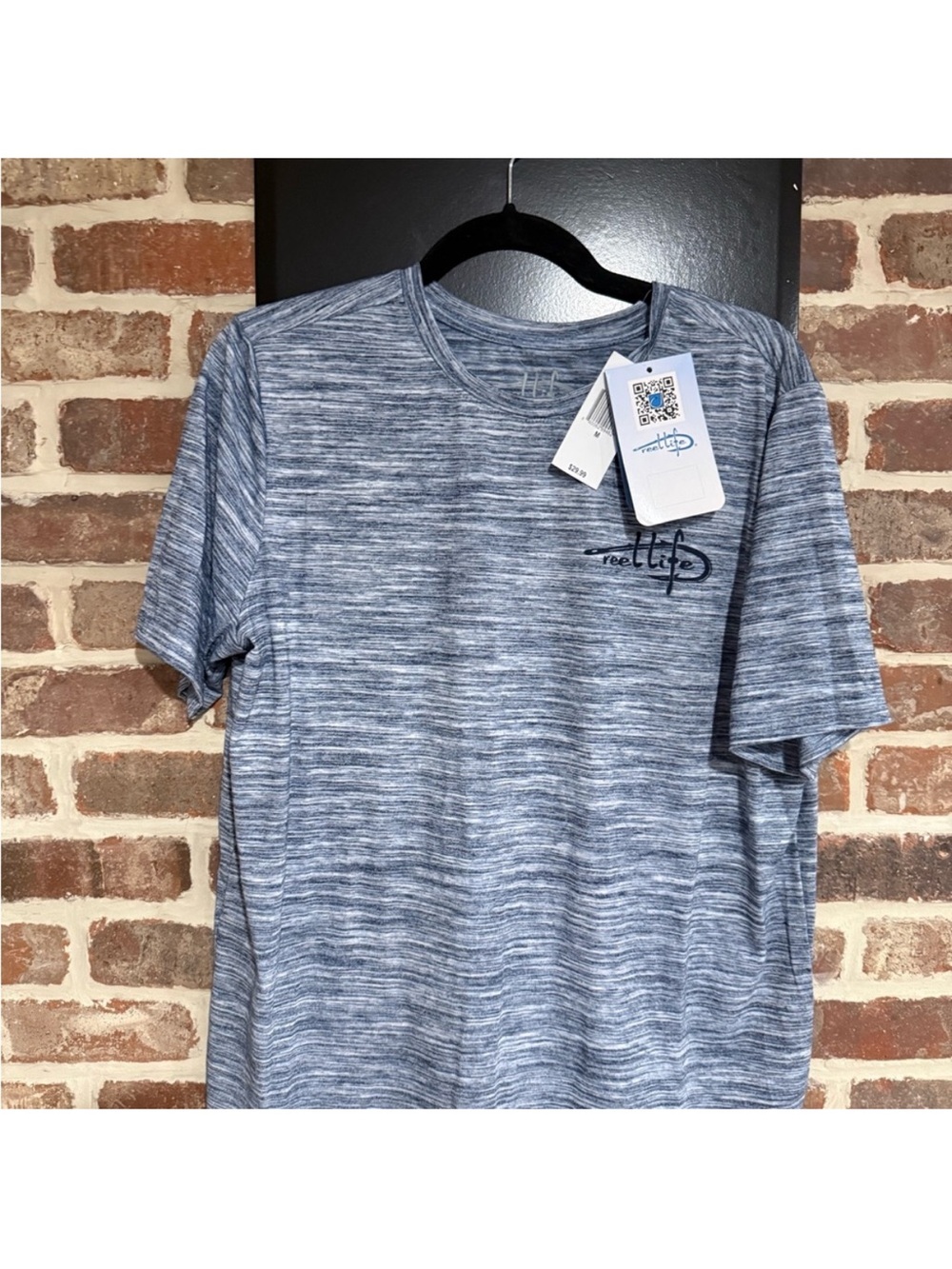 Salt life NWT Men's Fishing Short Sleeve Performance Tee in Heathered Blue